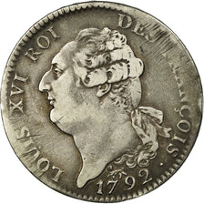 Coin, France, Écu de 6 livres françois, ECU, 6 Livres, 1792, Paris, VF(20-25)