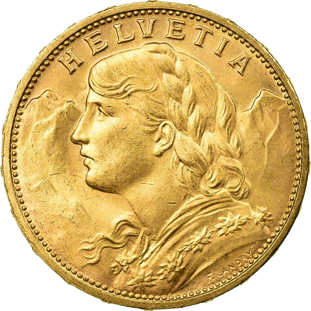 Moneda, Suiza, 20 Francs, 1913, Bern, SC, Oro, KM:35.1
