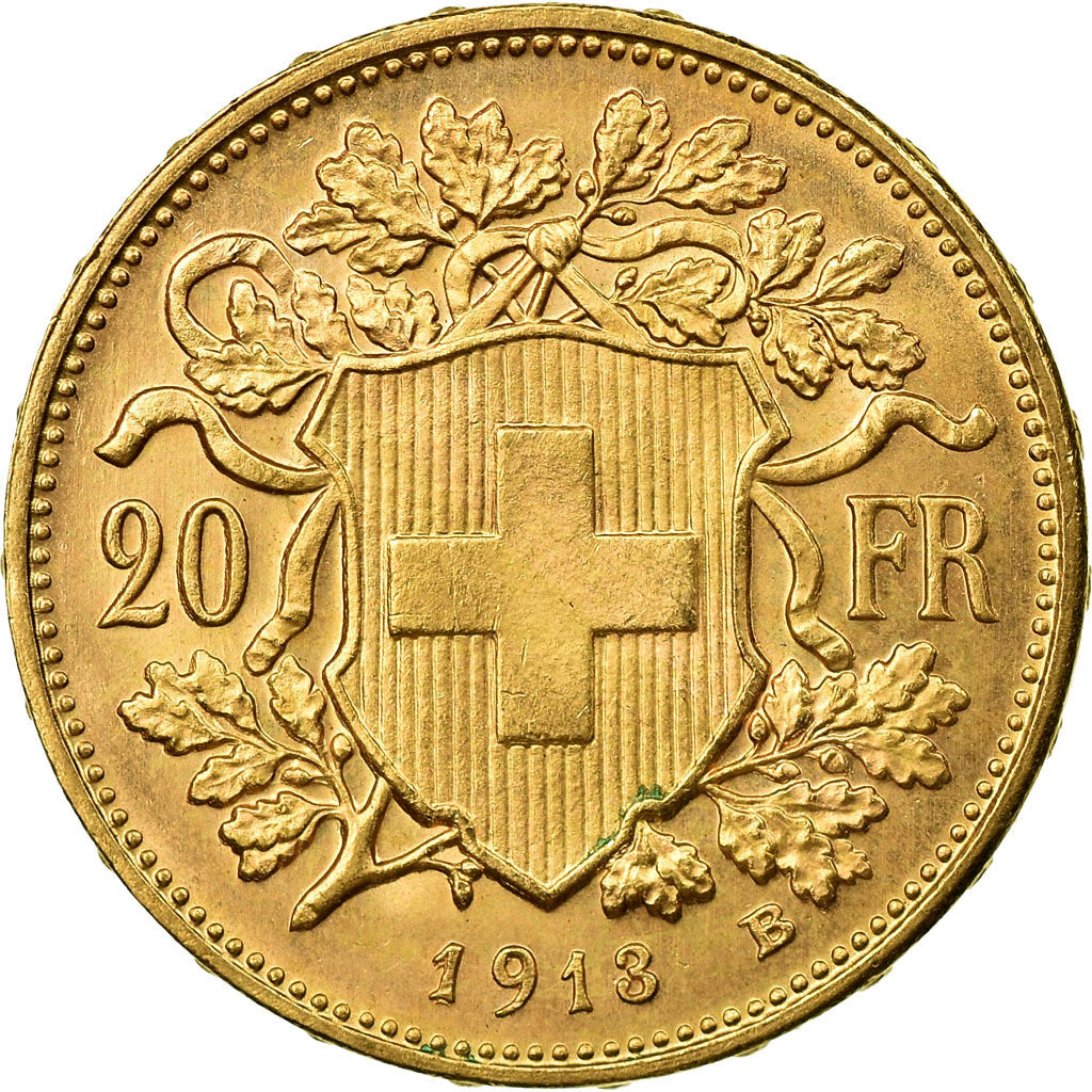 Moneda, Suiza, 20 Francs, 1913, Bern, SC, Oro, KM:35.1