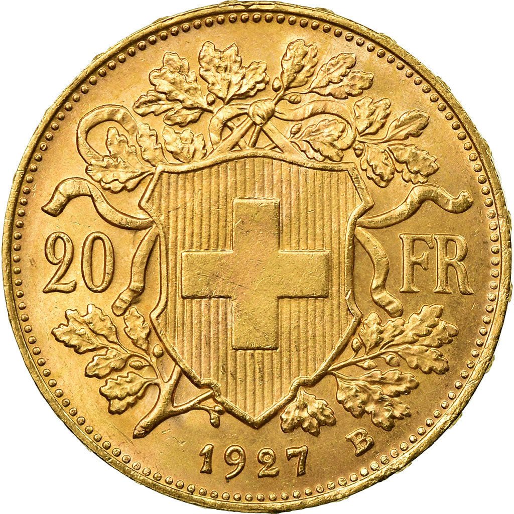 Moneda, Suiza, 20 Francs, 1927, Bern, SC, Oro, KM:35.1