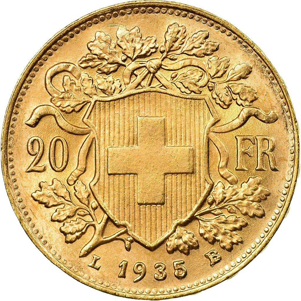Moneda, Suiza, 20 Francs, 1935, Bern, SC, Oro, KM:35.1