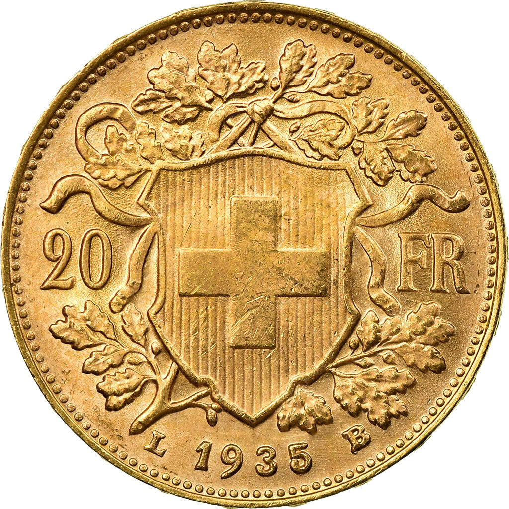 Moneda, Suiza, 20 Francs, 1935, Bern, SC, Oro, KM:35.1
