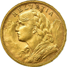 Moneda, Suiza, 20 Francs, 1908, Bern, EBC, Oro, KM:35.1