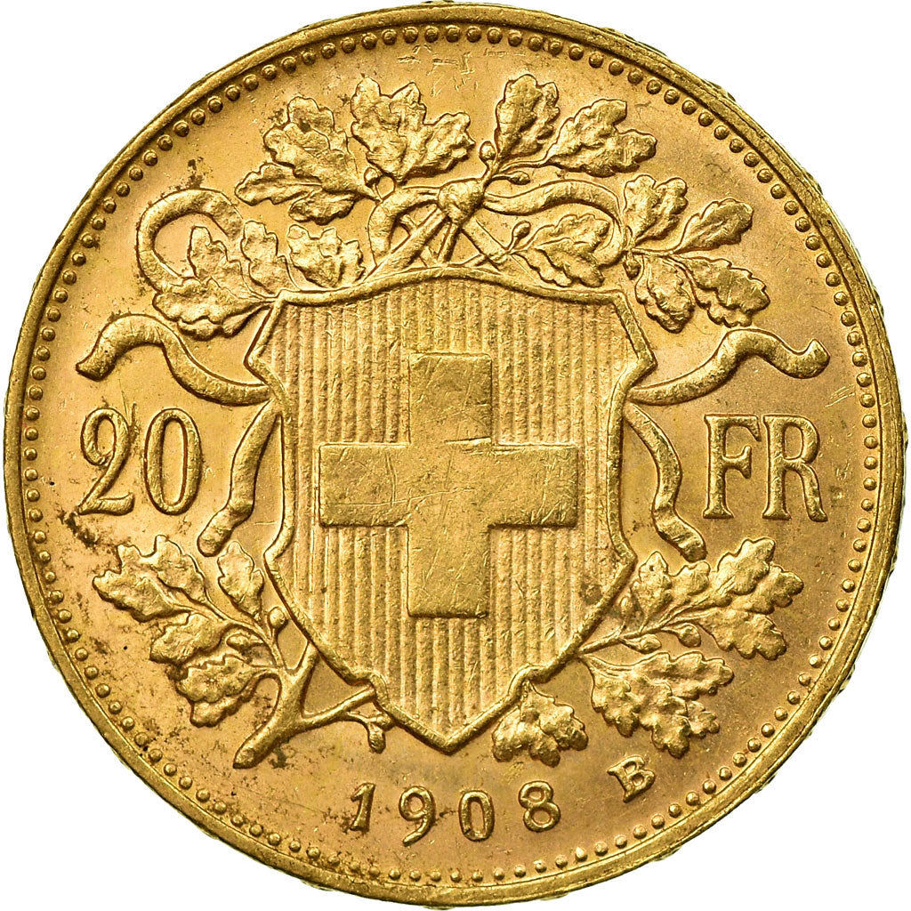 Moneda, Suiza, 20 Francs, 1908, Bern, EBC, Oro, KM:35.1