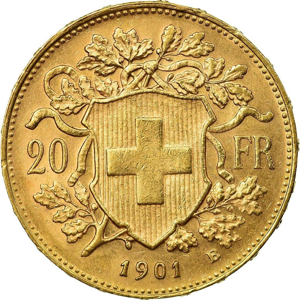 Moneda, Suiza, 20 Francs, 1901, Bern, EBC+, Oro, KM:35.1