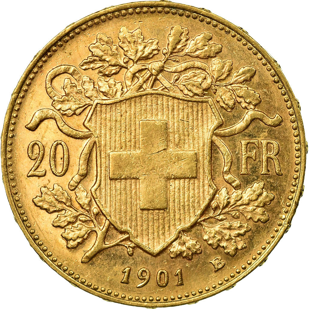 Moneda, Suiza, 20 Francs, 1901, Bern, EBC+, Oro, KM:35.1