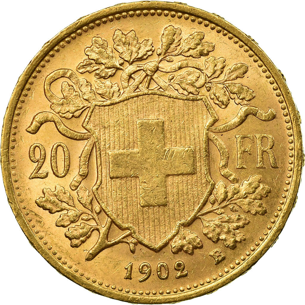 Moneda, Suiza, 20 Francs, 1902, Bern, SC, Oro, KM:35.1
