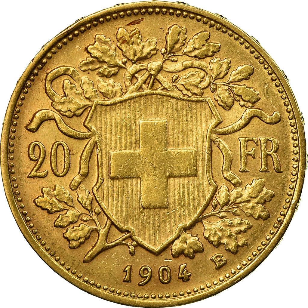 Moneda, Suiza, 20 Francs, 1904, Bern, EBC+, Oro, KM:35.1