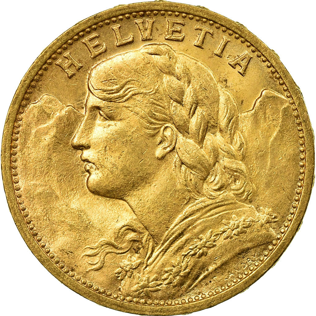 Moneda, Suiza, 20 Francs, 1909, Bern, SC, Oro, KM:35.1