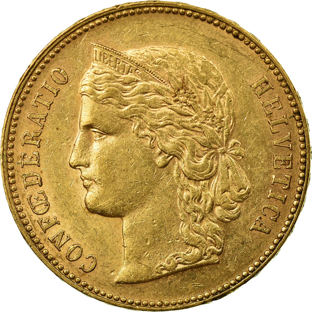 Moneda, Suiza, 20 Francs, 1896, Bern, MBC+, Oro, KM:31.3