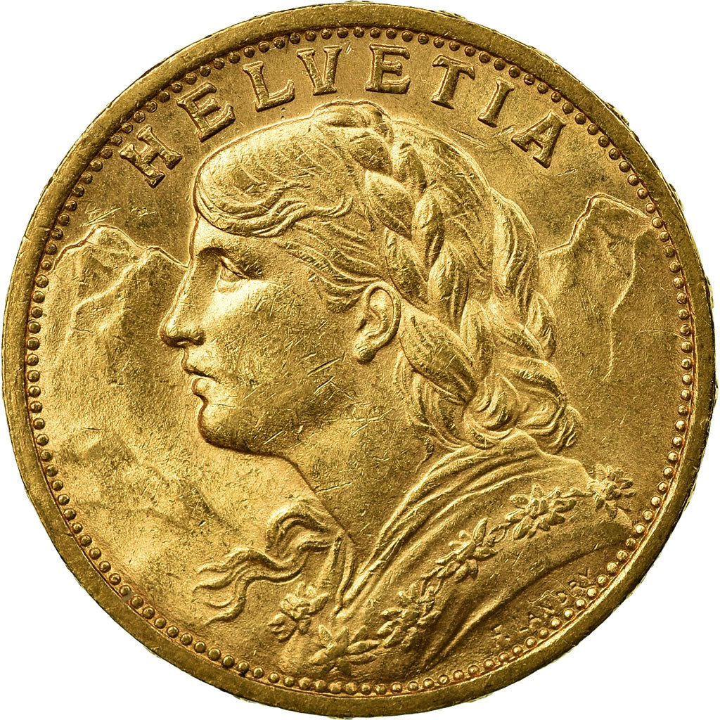 Moneda, Suiza, 20 Francs, 1897, Bern, EBC+, Oro, KM:35.1