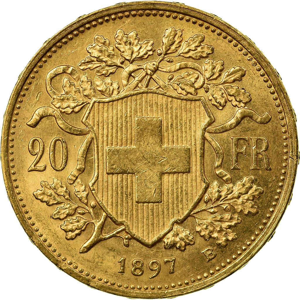 Moneda, Suiza, 20 Francs, 1897, Bern, EBC+, Oro, KM:35.1