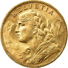 Moneda, Suiza, 20 Francs, 1935, Bern, Sans le L, SC, Oro, KM:35.1
