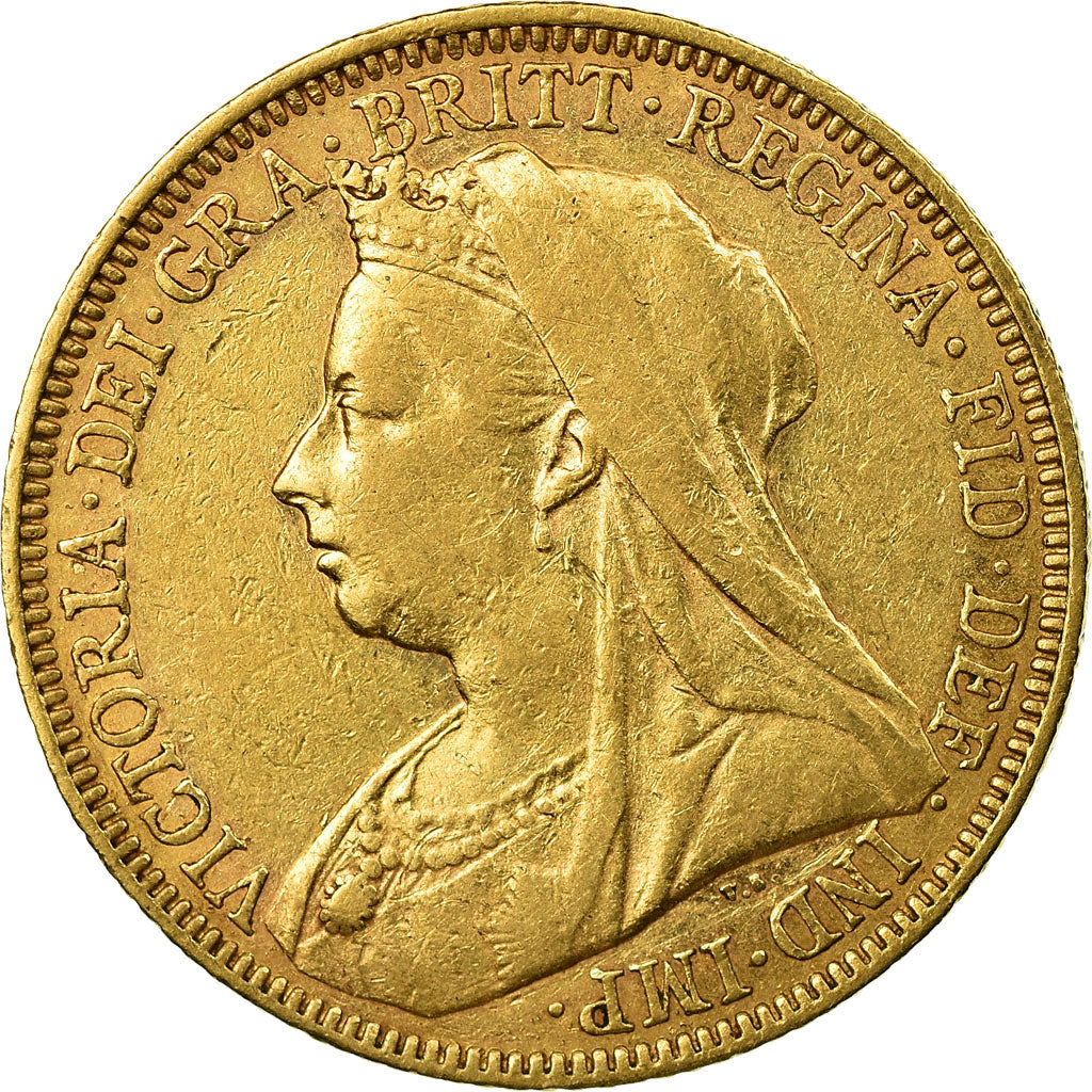 Moneta, Australia, Victoria, Sovereign, 1895, Melbourne, BB, Oro, KM:13