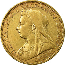 Moneta, Australia, Victoria, Sovereign, 1895, Melbourne, BB, Oro, KM:13