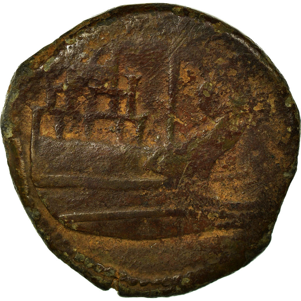 Moneda, Julius Caesar, Dupondius, 36 BC, Vienne, BC+, Cobre, RPC:517