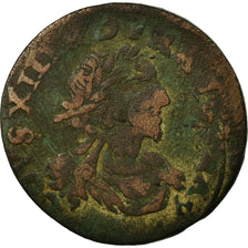 Moneta, Francja, Double Tournois, 1659, Troyes, F(12-15), Miedź