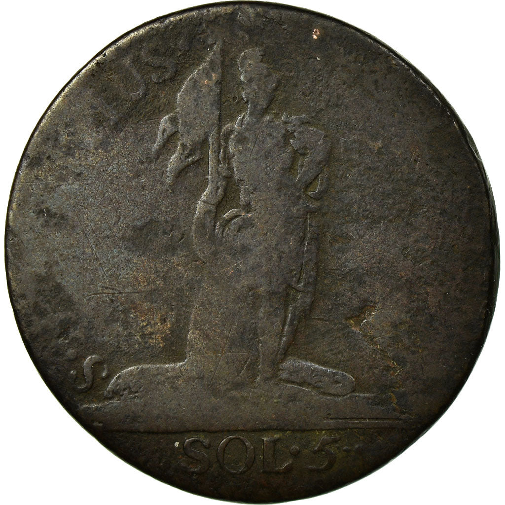 Coin, ITALIAN STATES, SARDINIA, Vittorio Amedeo III, 5 Soldi, 1796, Torino
