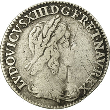 Moneta, Francia, Louis XIII, 1/12 Ecu, 1643, Paris, MB, Argento, Gadoury:46