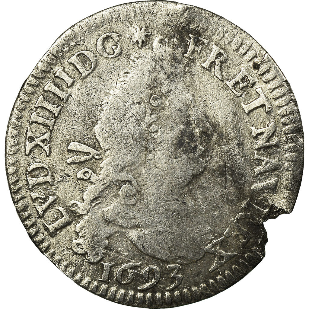 Coin, France, Louis XIV, 4 Sols aux 2 L, 4 Sols 2 Deniers, 1693, Paris