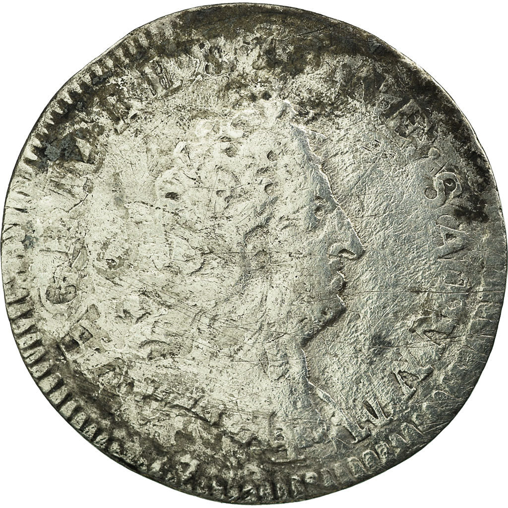 Moneda, Francia, Louis XIV, 5 Sols, 1/16 ECU, Paris, BC, Plata