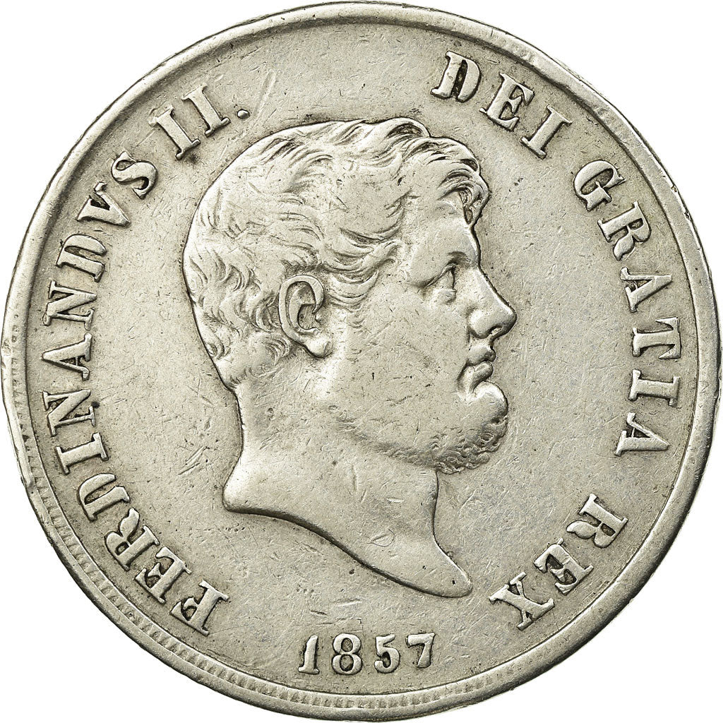 Coin, ITALIAN STATES, NAPLES, Ferdinando II, 120 Grana, 1857, VF(30-35), Silver
