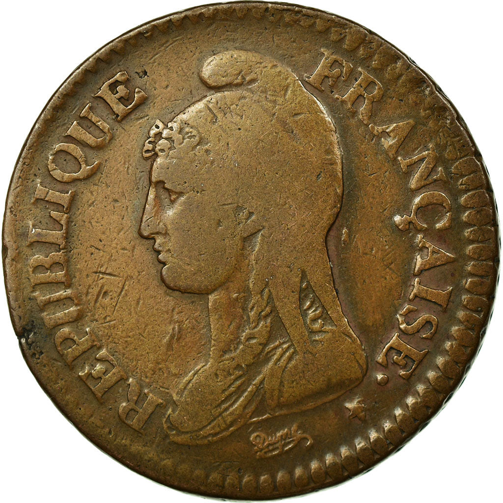 Coin, France, Dupré, Decime, AN 5, Lille, VF(30-35), Bronze, KM:644.11