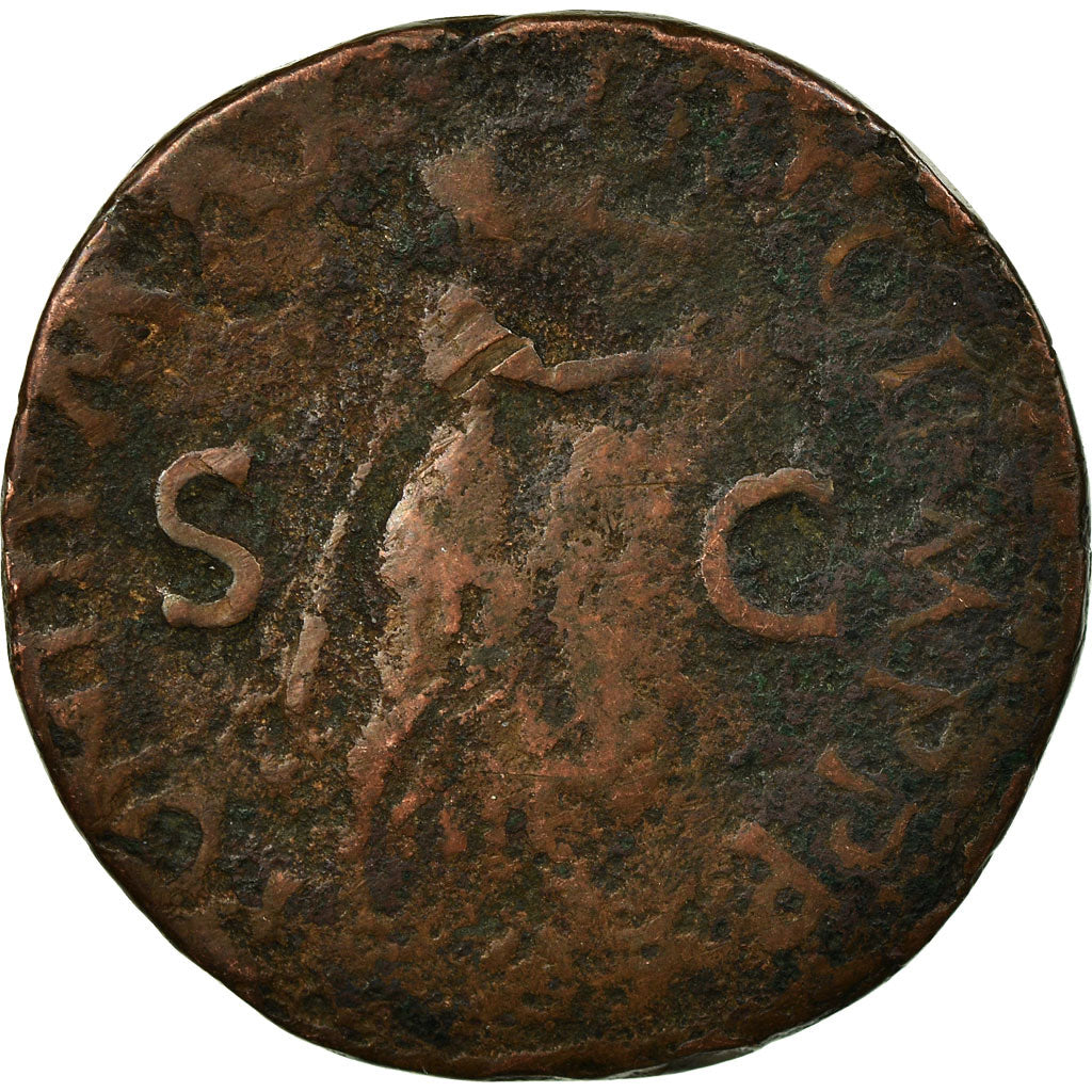Coin, Nero, As, Lyon - Lugdunum, F(12-15), Copper, Cohen:243