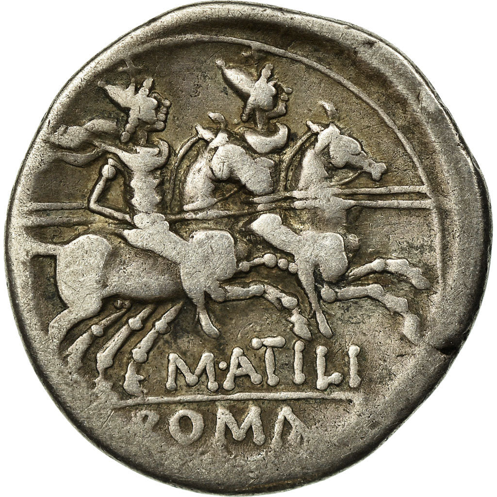 Coin, Atilia, Denarius, Rome, VF(30-35), Silver, Crawford:214/1b