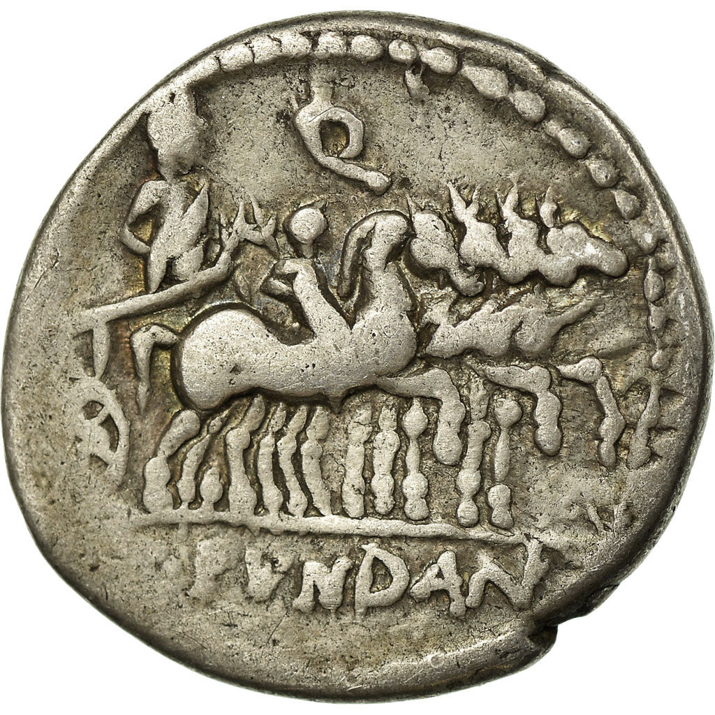 Coin, Fundania, Denarius, Rome, VF(30-35), Silver, Crawford:326/1