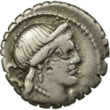Coin, Naevia, Denarius Serratus, Rome, VF(30-35), Silver, Crawford:382/1b