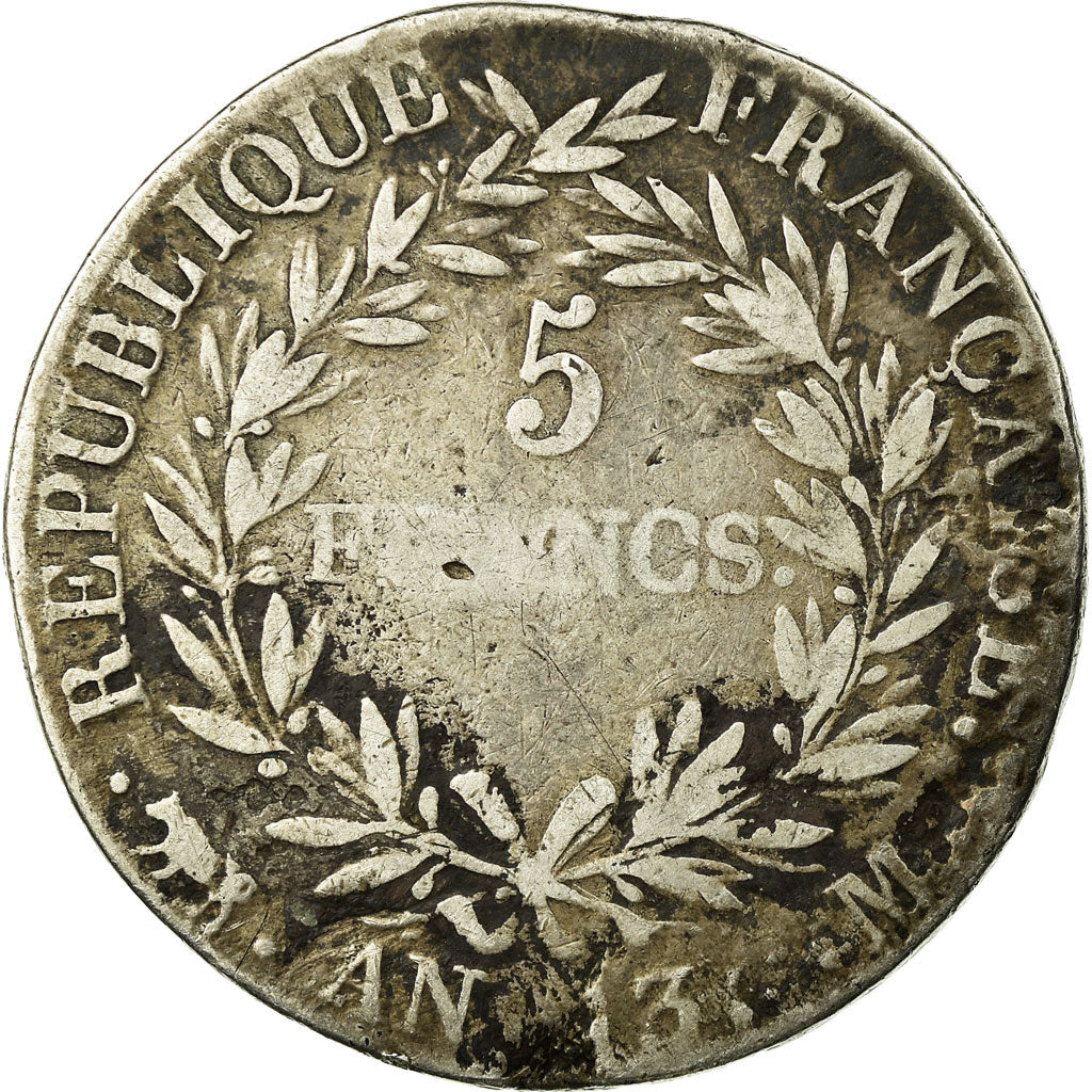 Coin, France, Napoléon I, 5 Francs, AN 13, Toulouse, F(12-15), Silver