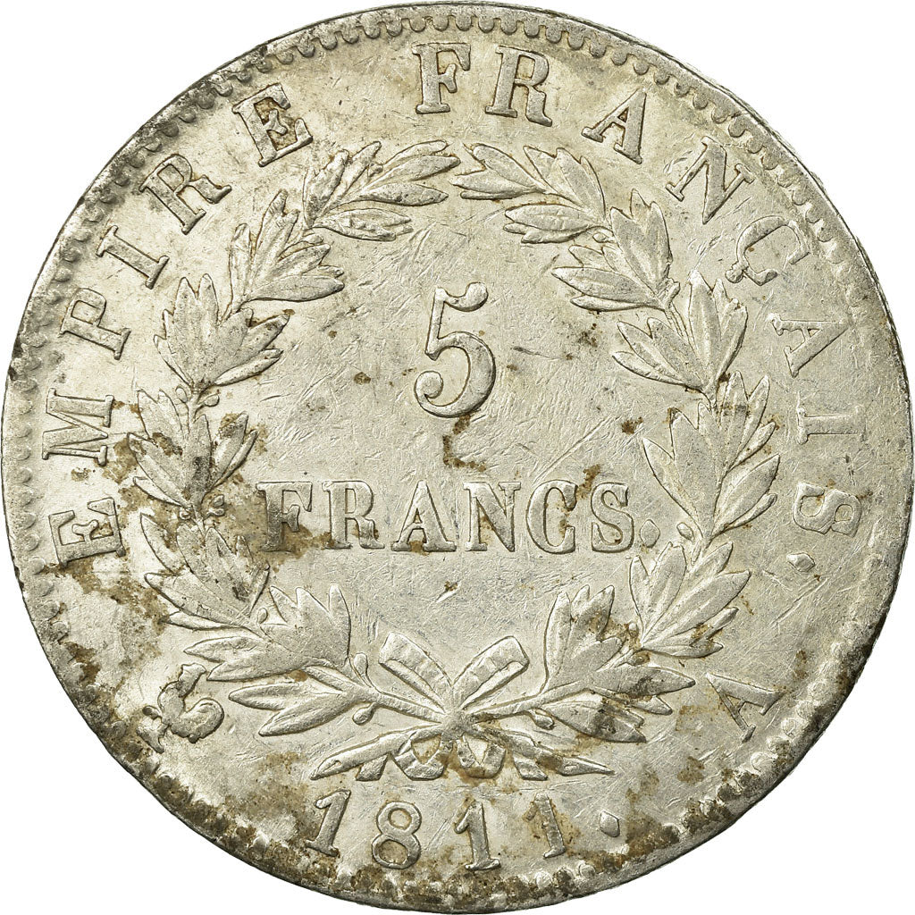 Coin, France, Napoléon I, 5 Francs, 1811, Paris, VF(30-35), Silver, KM:694.1
