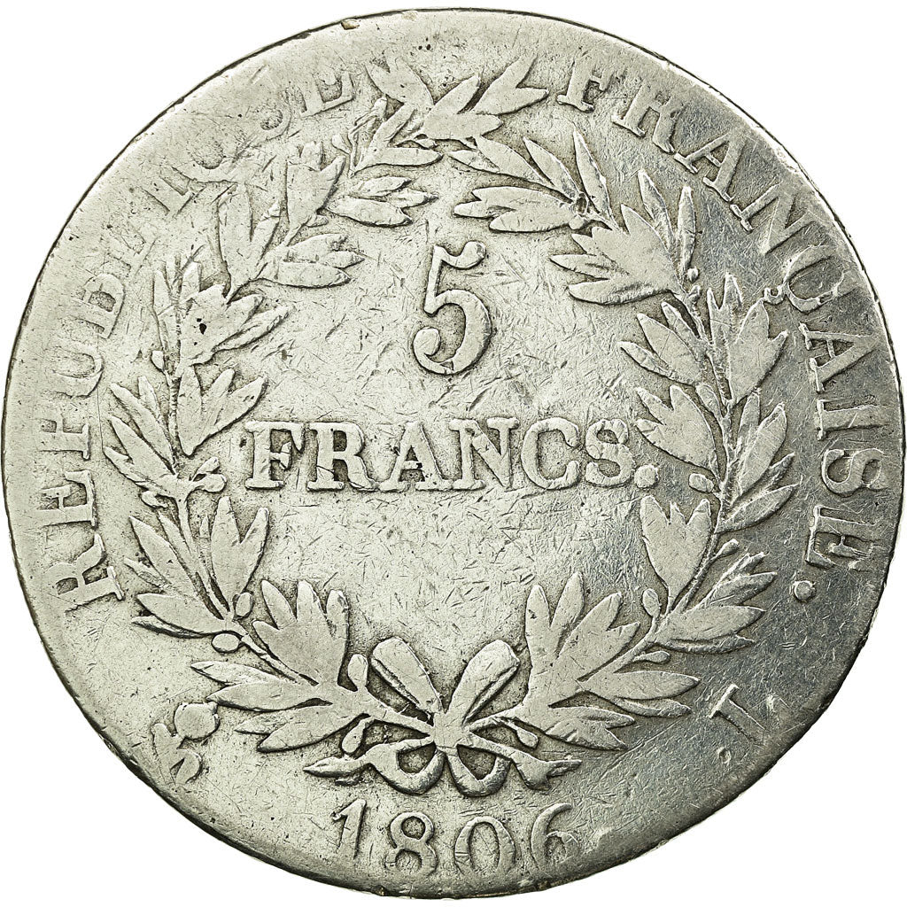 Münze, Frankreich, Napoléon I, 5 Francs, 1806, Bayonne, SGE+, Silber