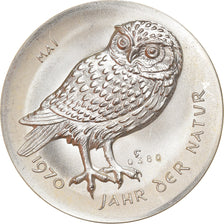 Switzerland, Medal, Année de la Nature, Mai, Chouette, Fauna, 1970, MS(64)