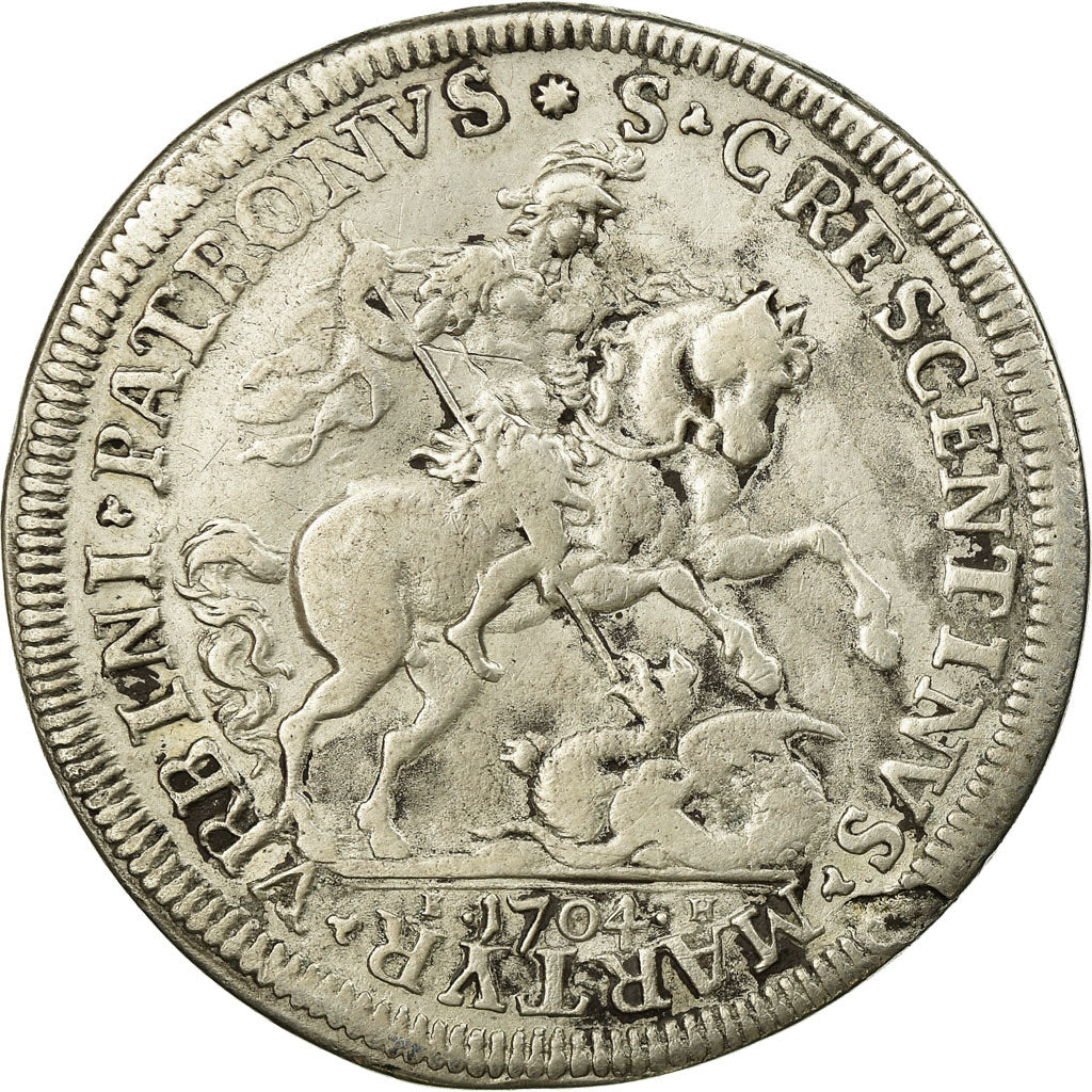 Moneta, DEPARTAMENTY WŁOSKIE, PAPAL STATES, Clement XI, 1/2 Piastra, 1704