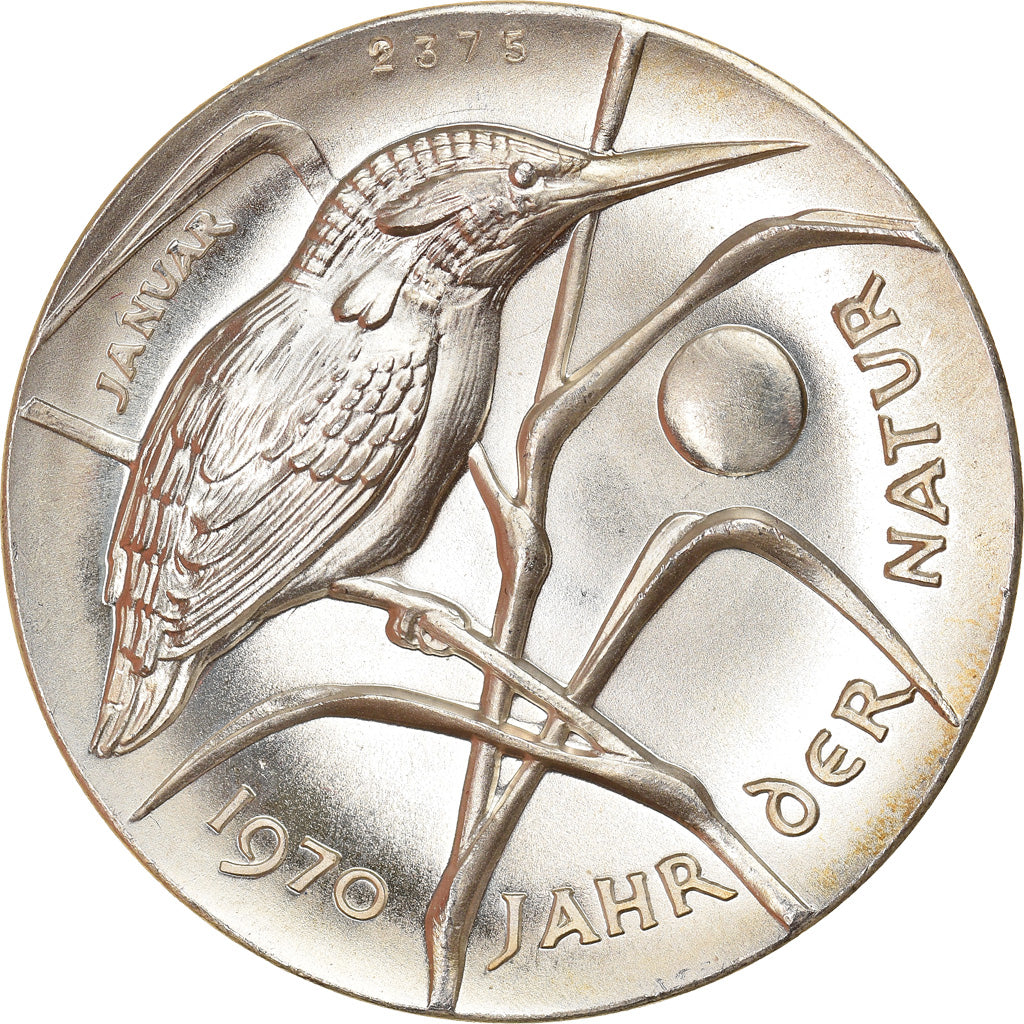 Suisse, Médaille, Année de la Nature, Janvier, Martin-Pêcheur, Fauna, 1970