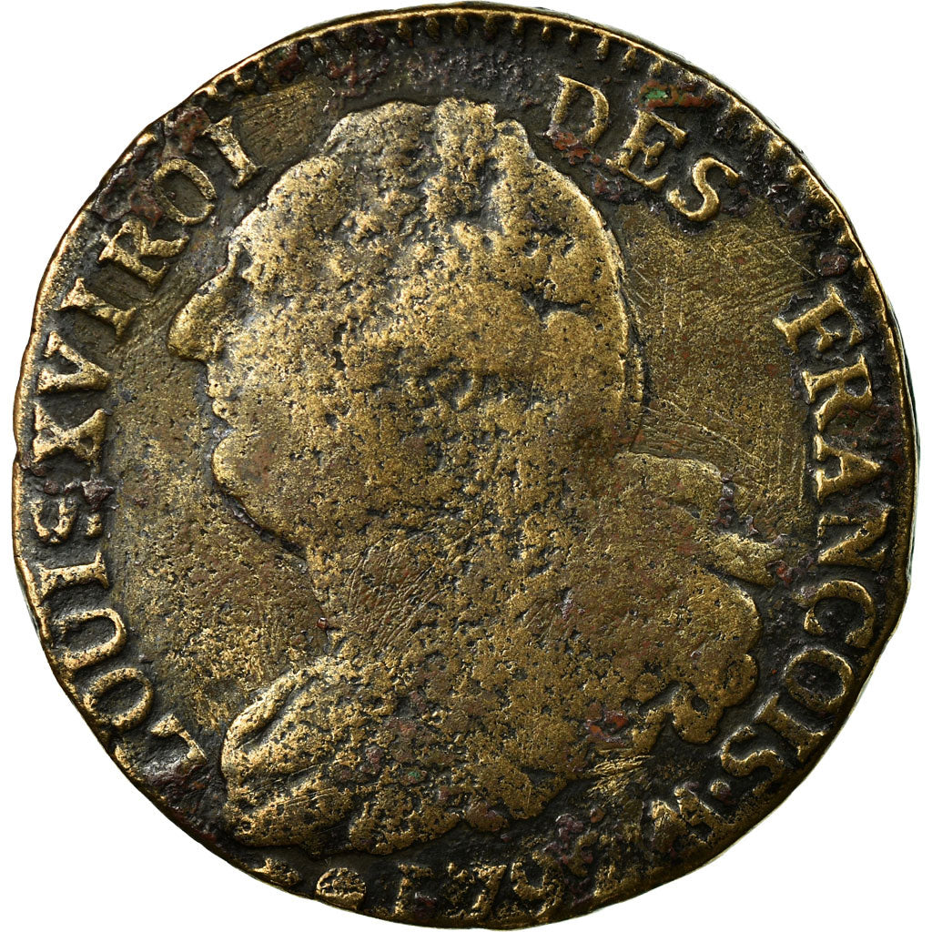 Munten, Frankrijk, 2 sols françois, 2 Sols, 1792, Metz, FR, Bronze, KM:603.2