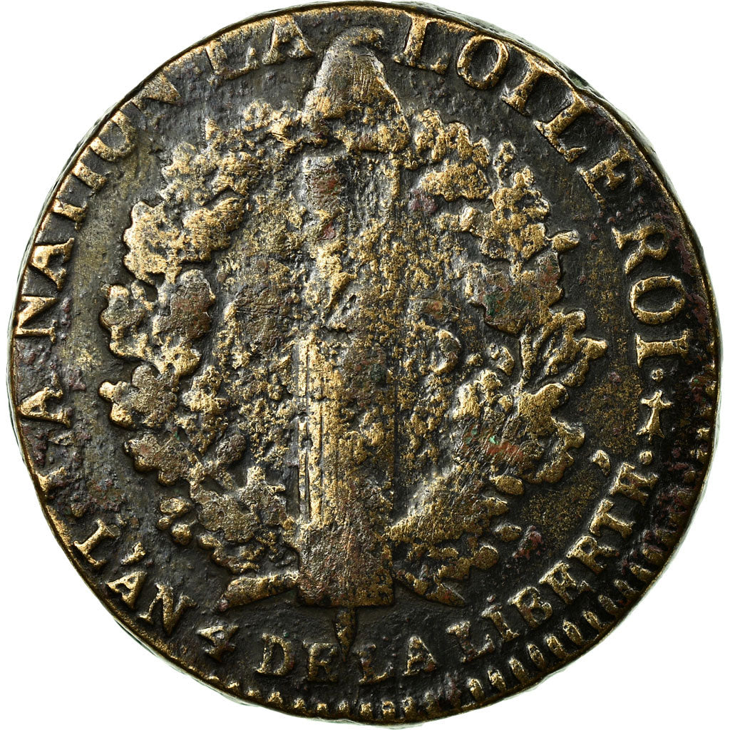 Munten, Frankrijk, 2 sols françois, 2 Sols, 1792, Metz, FR, Bronze, KM:603.2