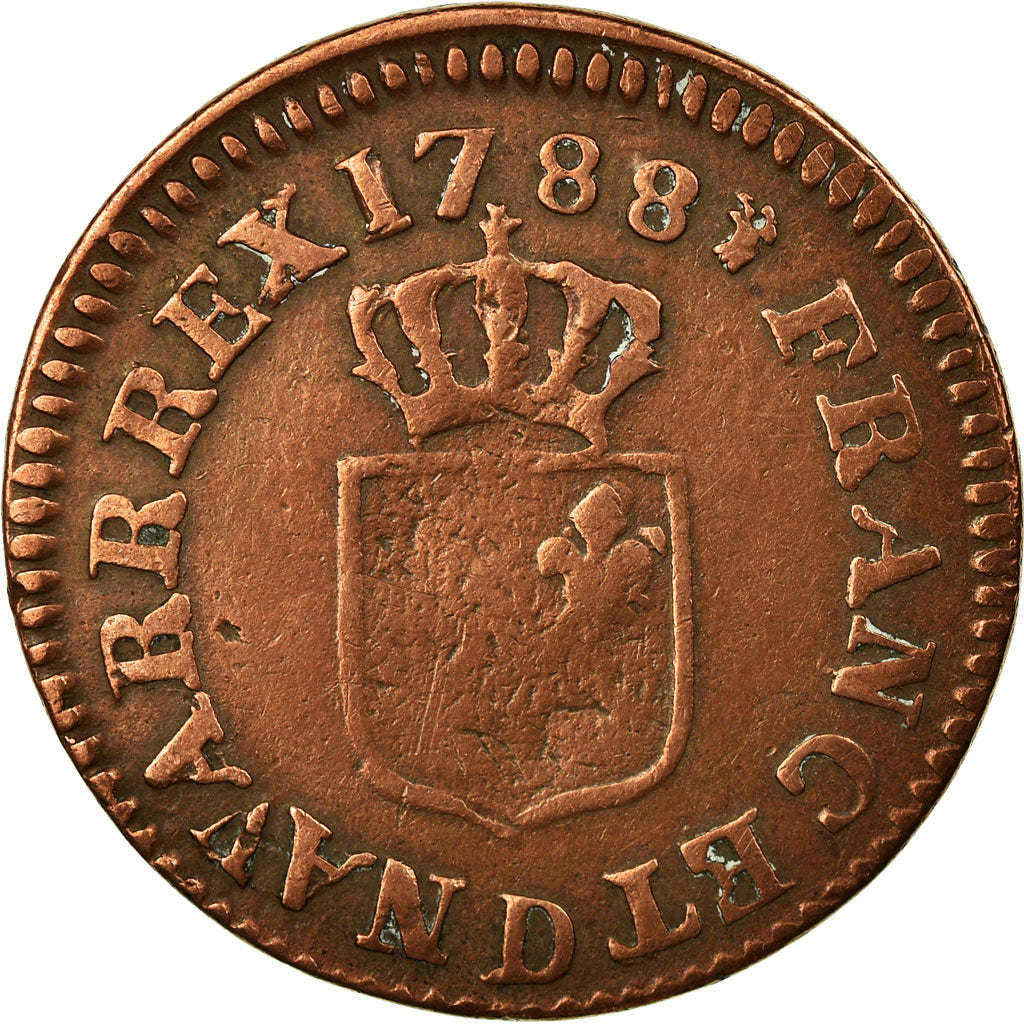 Monnaie, France, Louis XVI, Liard, Liard, 1788, Lyon, TB+, Cuivre, Gadoury:348