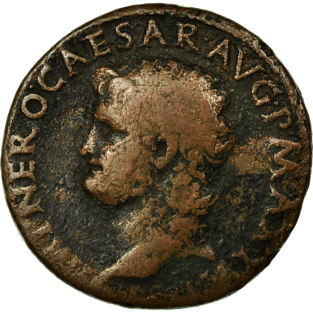 Moneta, Nero, As, Lyon - Lugdunum, MB+, Bronzo, RIC:544