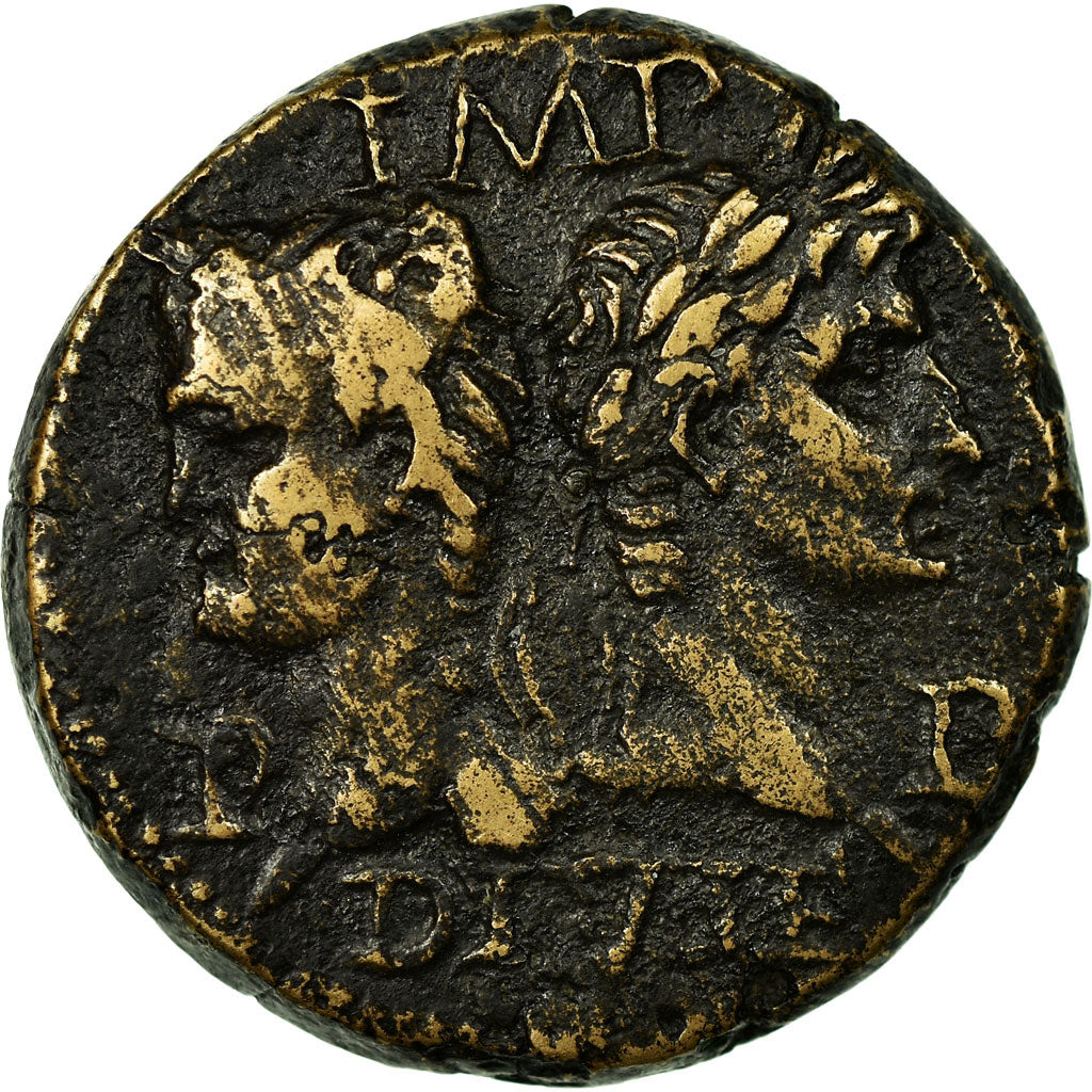 Moneta, Augustus, Dupondius, 27-14 BC, Nîmes, MB, Bronzo, RIC:155