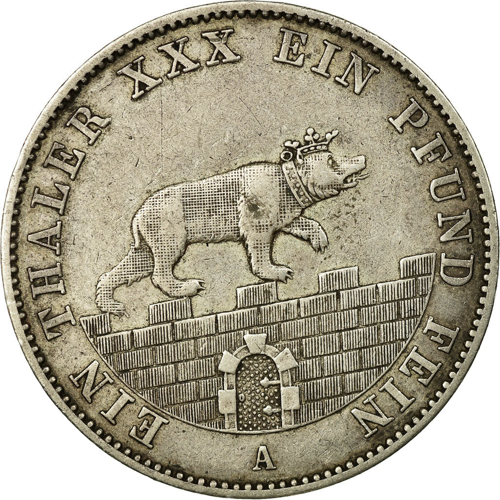 Monnaie, Etats allemands, ANHALT-BERNBURG, Alexander Carl, Thaler, 1862, Berlin