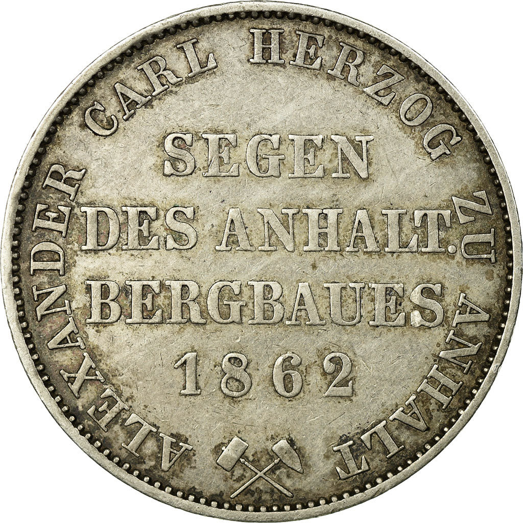 Monnaie, Etats allemands, ANHALT-BERNBURG, Alexander Carl, Thaler, 1862, Berlin