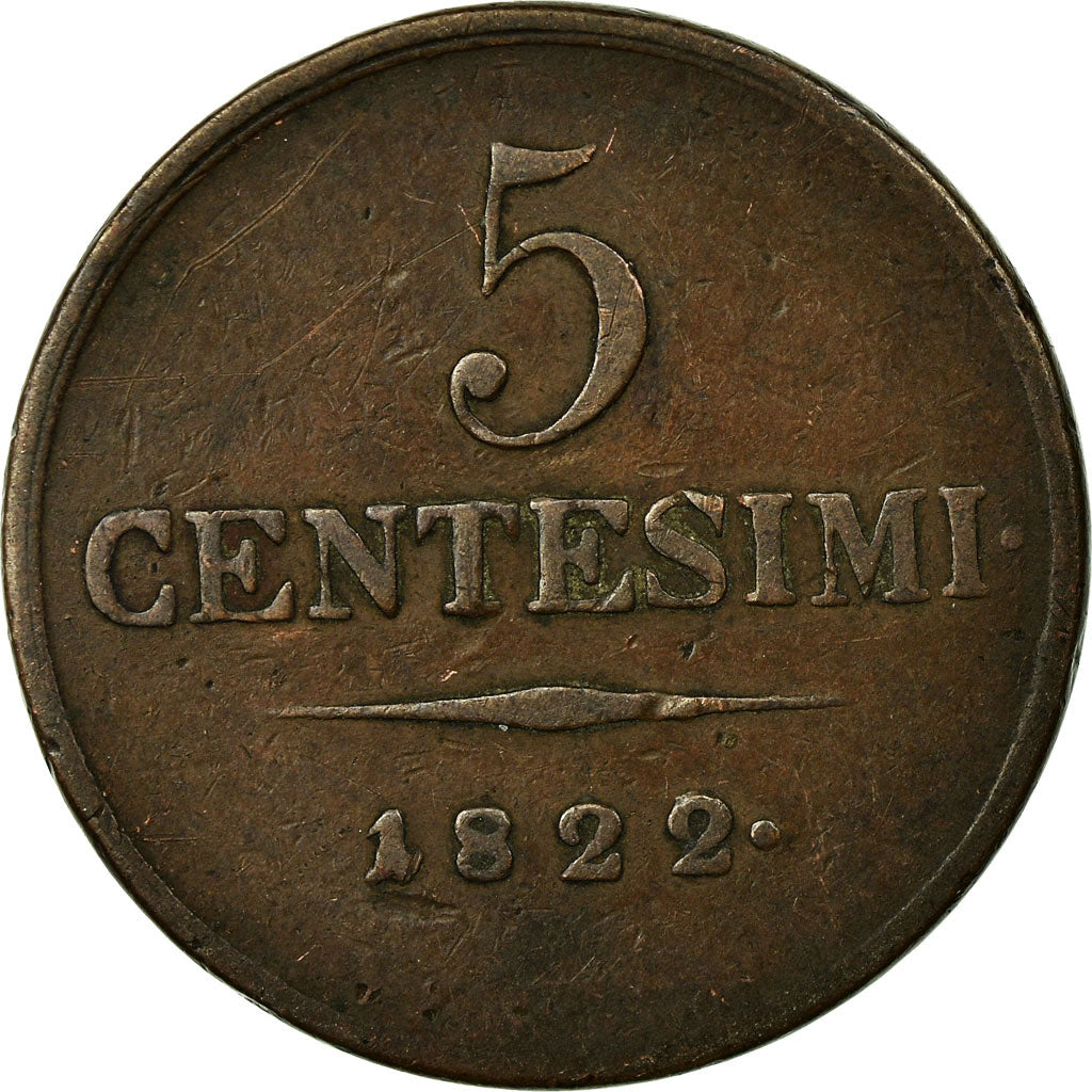 Monnaie, États italiens, LOMBARDY-VENETIA, 5 Centesimi, 1822, Milan, TTB