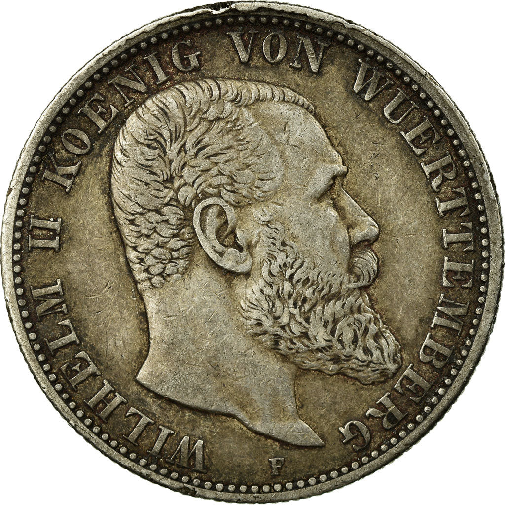Coin, German States, WURTTEMBERG, Wilhelm II, 2 Mark, 1906, Freudenstadt