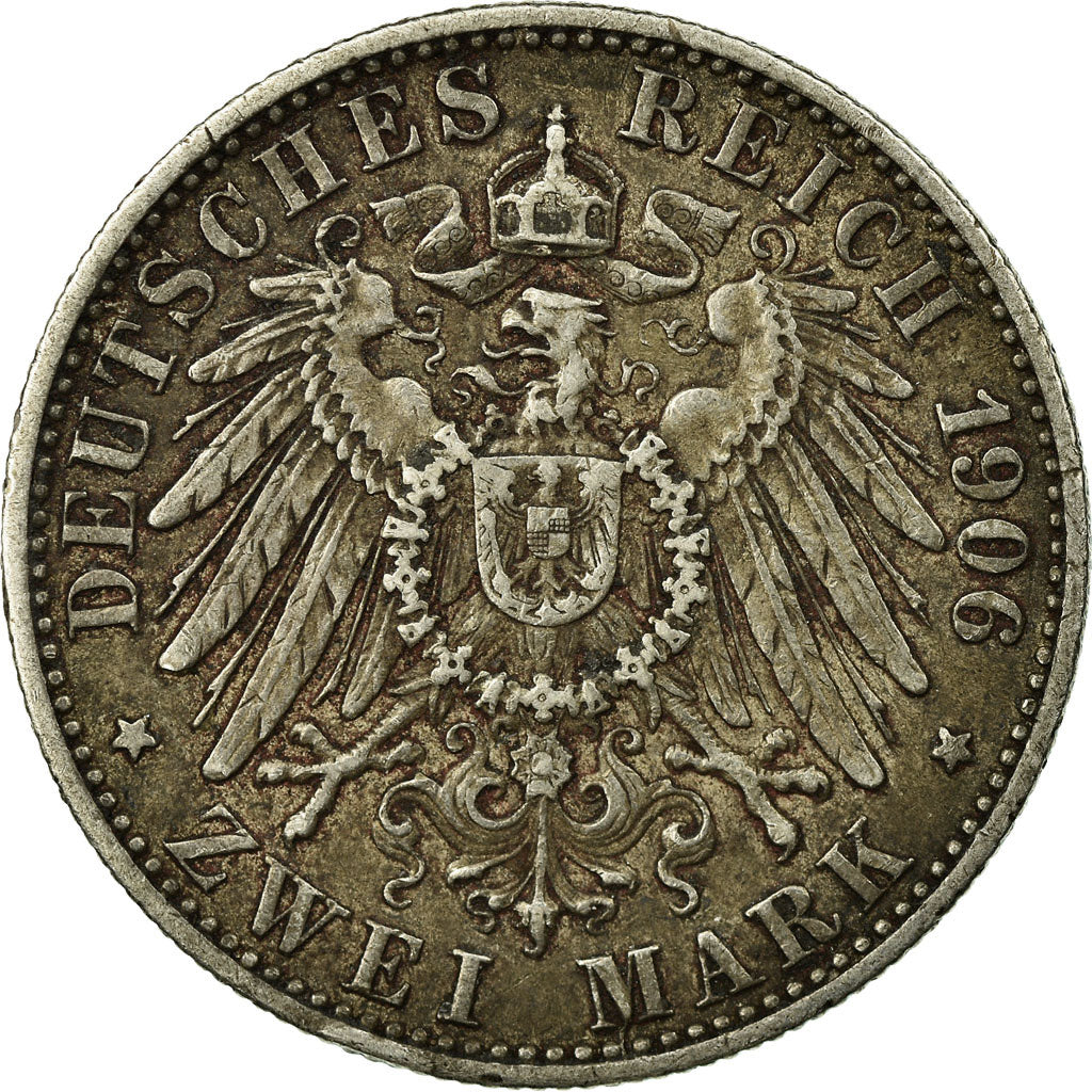 Coin, German States, WURTTEMBERG, Wilhelm II, 2 Mark, 1906, Freudenstadt