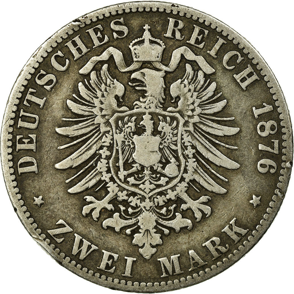 Moneta, Stati tedeschi, PRUSSIA, Wilhelm I, 2 Mark, 1876, Hannover, MB+