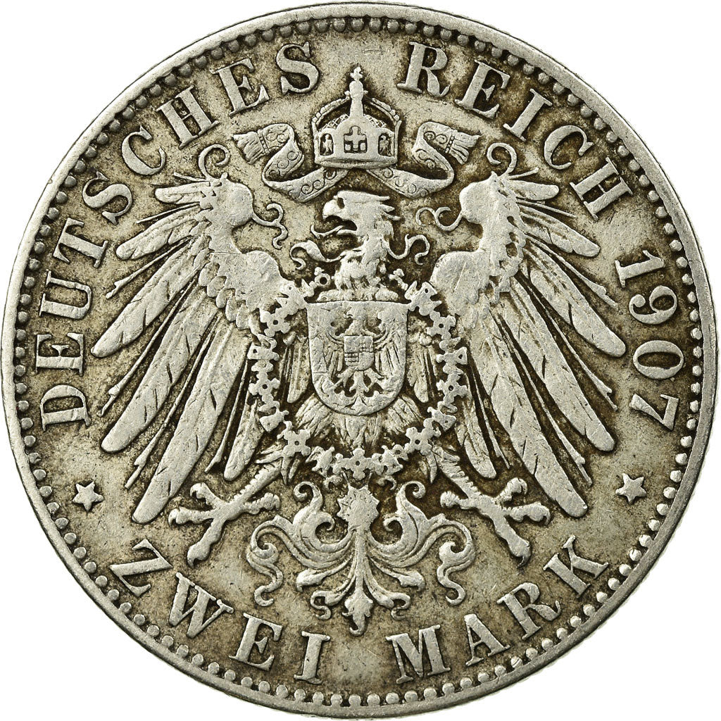 Monnaie, Etats allemands, HAMBURG, 2 Mark, 1907, Hamburg, TB+, Argent, KM:612