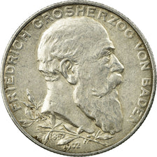 Moneta, Stati tedeschi, BADEN, Friedrich I, 2 Mark, 1902, BB+, Argento, KM:271